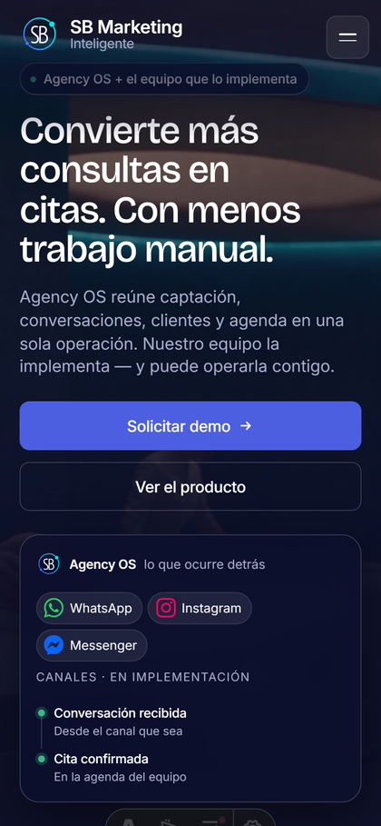 La misma portada vista en un teléfono de 390 píxeles de ancho, con otra composición.